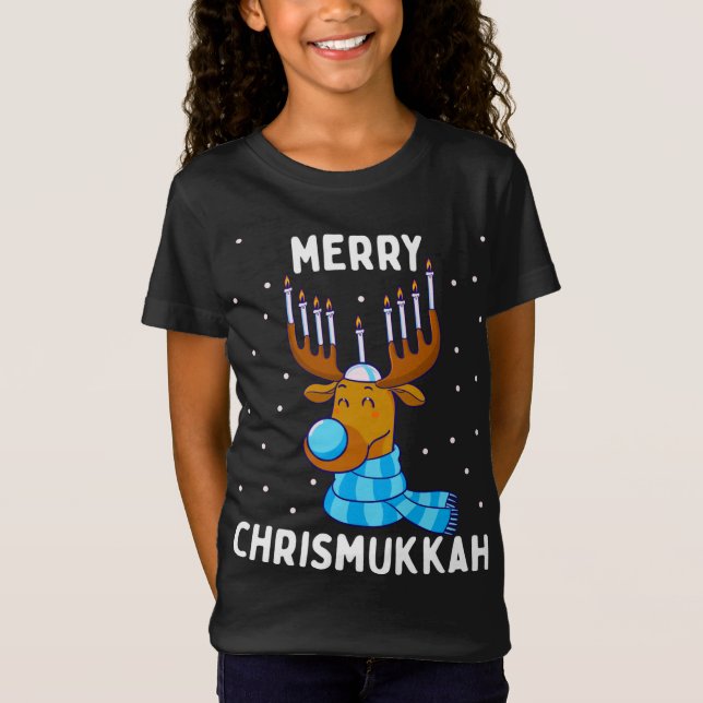 T-Shirt Joyeux Noël juif Chrismukkah Hanoukka Reinde (Devant)