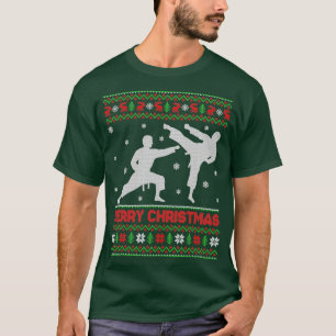 T-shirt Joyeux Noël Karate Xmas Ugly Père Noël 1
