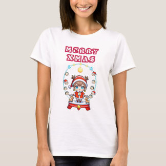 T-shirt Joyeux Noël Kawaii : Amusants festifs adorables