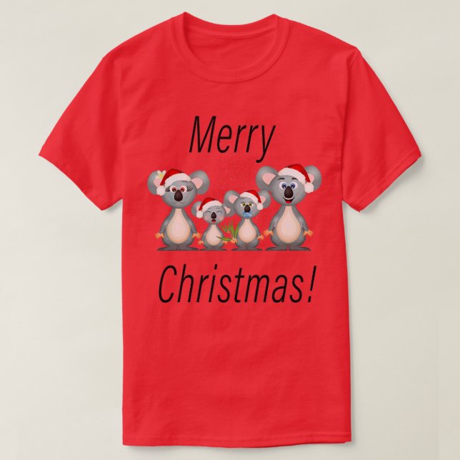 T-shirt Joyeux Noël Koala blanc (Design devant)