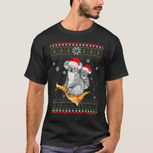 T-shirt Joyeux Noël Koala Casquette Père Noël En Sueur Lai