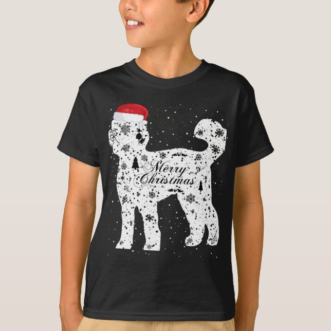 T-shirt Joyeux Noël Labradoodé Chien Noël (Devant)