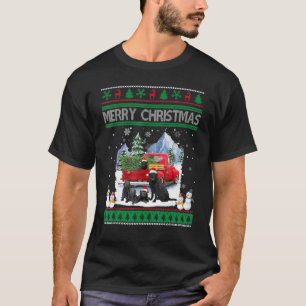 T-shirt Joyeux Noël laid Black Lab Casquette Père Noël Red