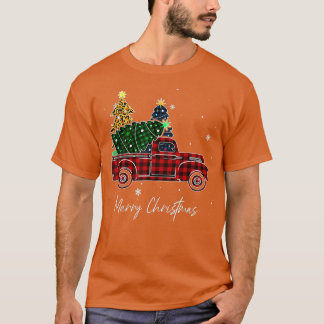 T-shirt Joyeux Noël Leopard Buffalo Camion Arbre Rouge Pla