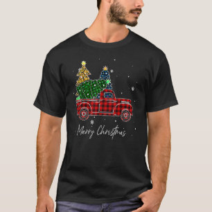 T-shirt Joyeux Noël Leopard Buffalo Camion Arbre Rouge Pla