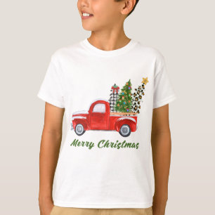 T-shirt Joyeux Noël Leopard Plaid Arbre de NoëlRed Tr