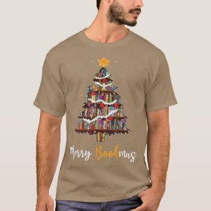 T-shirt Joyeux Noël Livre Arbre de Noël Bibliothécaire Fun
