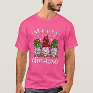 T-shirt Joyeux Noël Lumières Gnome Costume Hommes Femmes