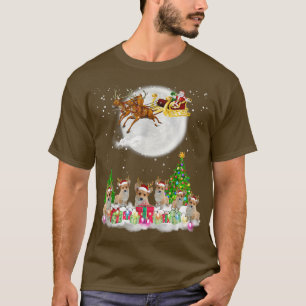 T-shirt Joyeux Noël Lumières Santa Hat Corgi Noël T