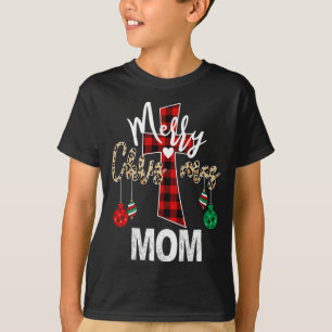 T-shirt Joyeux Noël Maman Dieu Croix Rouge Chrétienne Plai