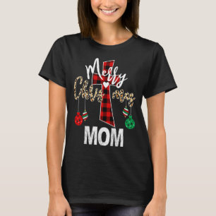 T-shirt Joyeux Noël Maman Dieu Croix Rouge Chrétienne Plai