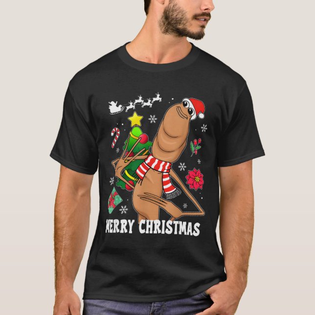 T-shirt Joyeux Noël Marcus Le Ver Fun Mème Dérangé (Devant)
