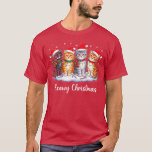 T-shirt Joyeux Noël Meowy Drôle de Noël Chaton Amateur de