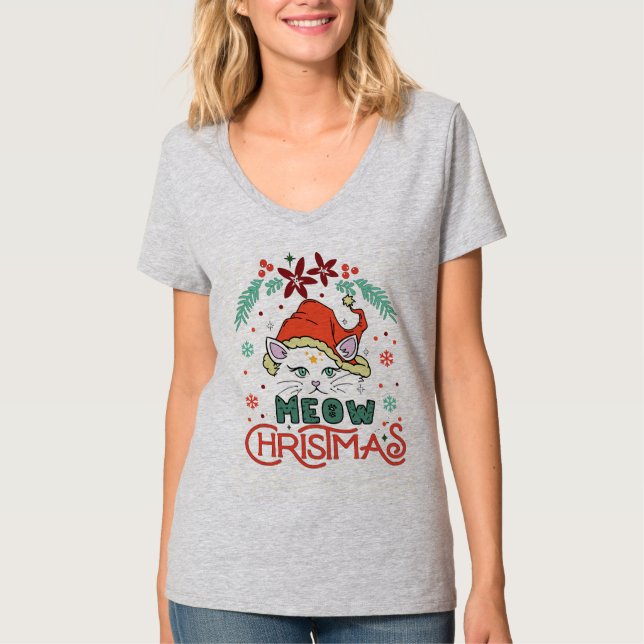 T-shirt Joyeux Noël, Miaou Noël (Devant)