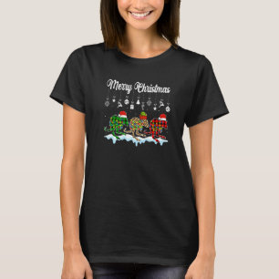 T-shirt Joyeux Noël mignon Kangaroo Xmas Leopard Plaid