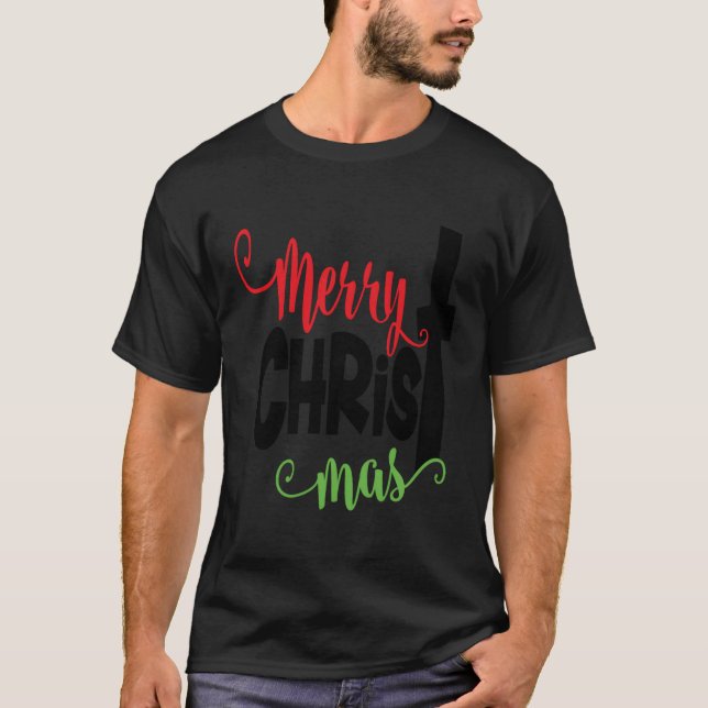 T-shirt Joyeux Noël mignon Religieux Jésus chrétien Quo (Devant)