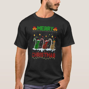 T-shirt Joyeux Noël mignonne Lemur Xmas léopard Plaid Sant