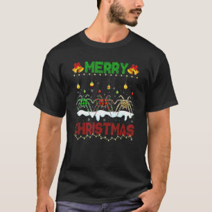 T-shirt Joyeux Noël mignonne Spider Xmas Leopard Plaid San