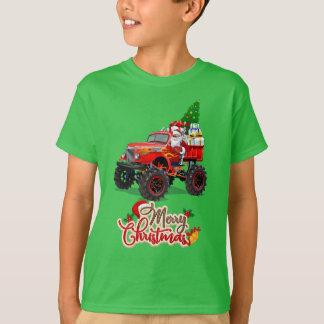 T-shirt Joyeux Noël Monster Camion Toddler Boys Noël
