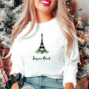 T-shirt Joyeux Noel Noël français avec la Tour Eiffel