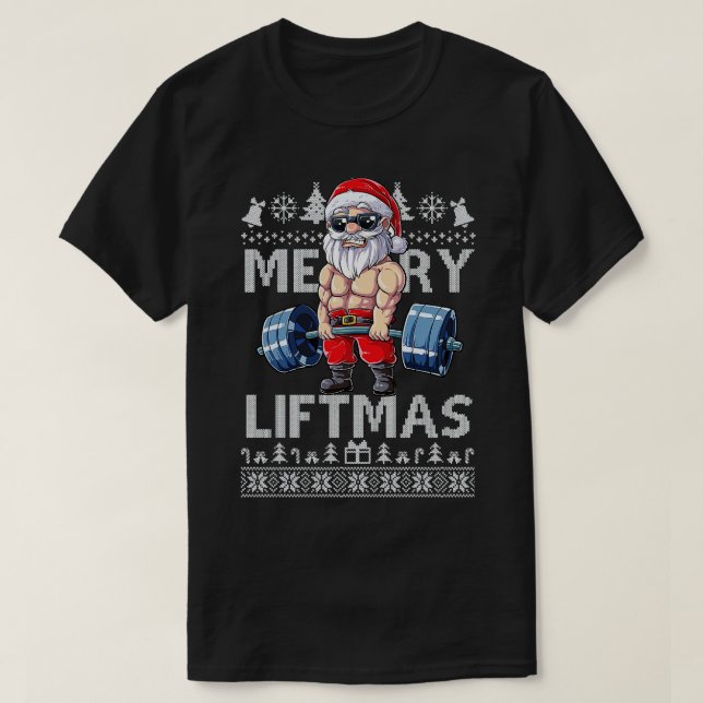 T-shirt Joyeux Noël Noël Noël Noël Noël Fitmas Fitmas Fitn (Design devant)