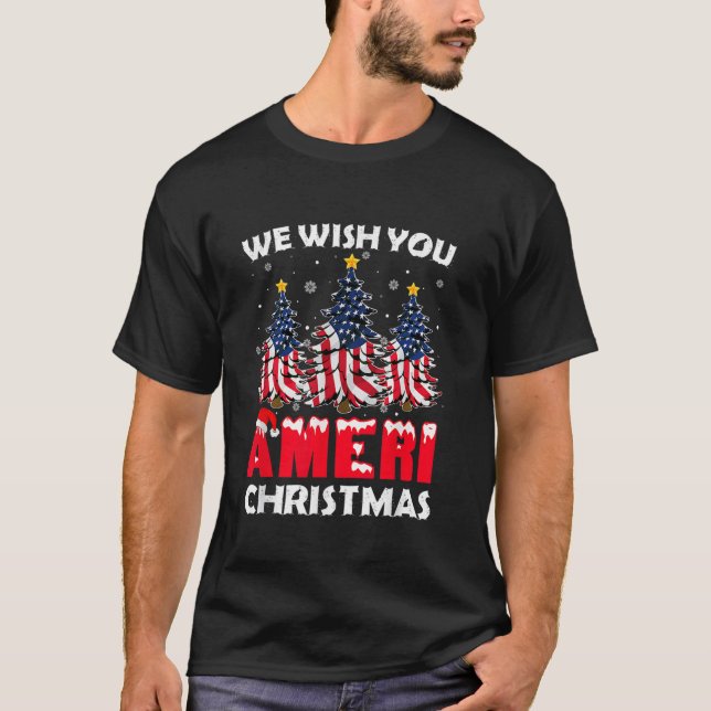 T-shirt Joyeux Noël Nous Vous Souhaitons Ameri Xmas Americ (Devant)