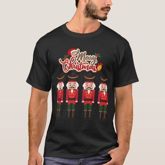 T-shirt Joyeux Noël Nutcracker Festive Tee de vacances (Devant)