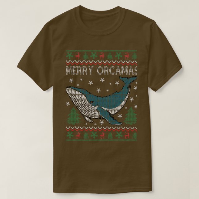 T-shirt Joyeux Noël Orcas Killer Whaler Cadeau Vilain Chri (Design devant)