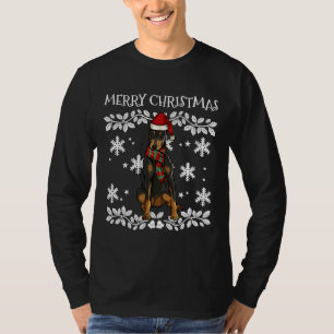 T-shirt Joyeux Noël Ornement Doberman Pinscher Xmas Sa