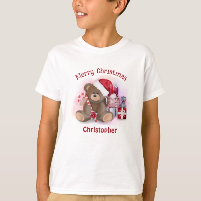 T-shirt Joyeux Noël Ours Joyeux Enfants Noël (Devant)