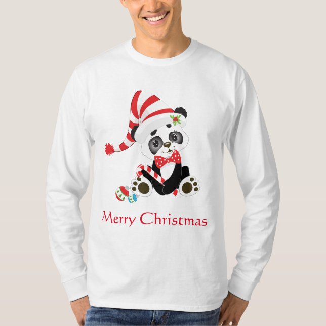 T-shirt Joyeux Noël Panda (Devant)