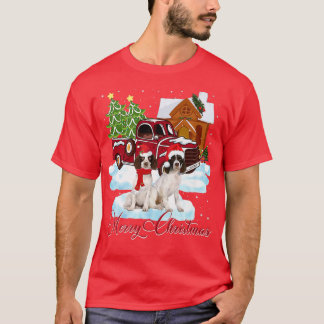 T-shirt Joyeux Noël Père Noël Anglais Springer Spaniel Chi