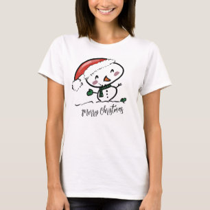 T-shirt Joyeux Noël Père Noël Bonhomme de neige