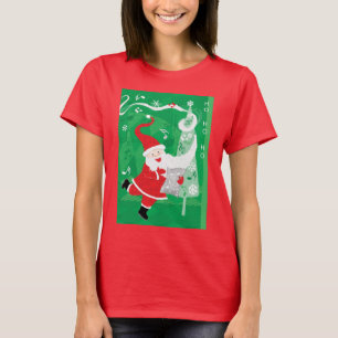 T-shirt Joyeux Noël, Père Noël chantant et dansant