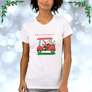 T-Shirt Joyeux Noël Père Noël en voiturette de gol