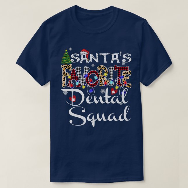 T-shirt Joyeux Noël Père Noël Favori Dental Squad Noël (Design devant)