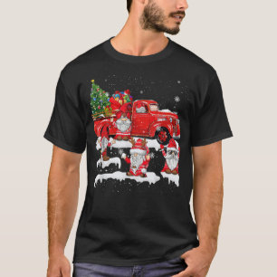 T-shirt Joyeux Noël Père Noël Gnome avec Red Truck backgro