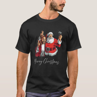 T-shirt Joyeux Noël Père Noël Jésus Selfie Drôle Noël Paja