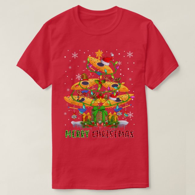 T-shirt Joyeux Noël Père Noël Kayak Bateaux Xmas Tree Ligh (Design devant)