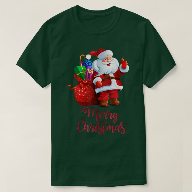 T-shirt Joyeux Noël Père Noël Livraison de cadeaux vacance (Design devant)