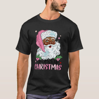 T-shirt Joyeux Noël Père Noël Noir Afro Ame Africain
