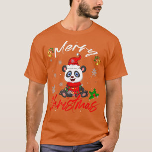 T-shirt Joyeux Noël Père Noël Panda Xmas Lumières Drôle Fa