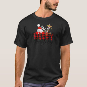 T-shirt Joyeux Noël Père Noël Reindeer Buffalo Plaid Famil