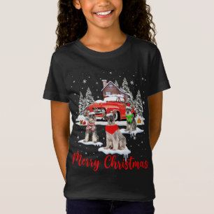 T-Shirt Joyeux Noël Père Noël Reindeer Schnauzer avec roug