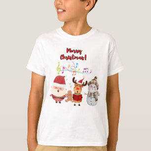 T-shirt Joyeux Noël Père Noël Reindeer Snowmen