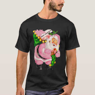 T-shirt Joyeux Noël Père Noël rose Pyjama Vintage Joyeux N