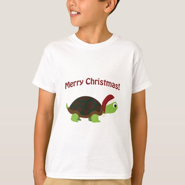 T-shirt Joyeux Noël ! Père Noël Turtle (Devant)