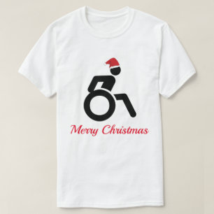 T-shirt Joyeux Noël personnalisable avec fauteuil roulant 