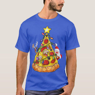 T-shirt Joyeux Noël Pizza Tree Père Noël Reindeer Xmas Lig