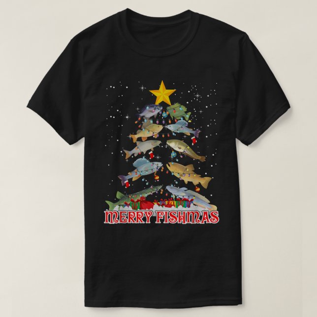 T-shirt Joyeux Noël Poisson Mignon Pour Père Hommes Grand- (Design devant)